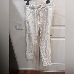 White linen pants